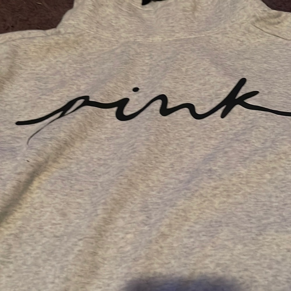 long sleeve pink sweatshirt turtle neck.